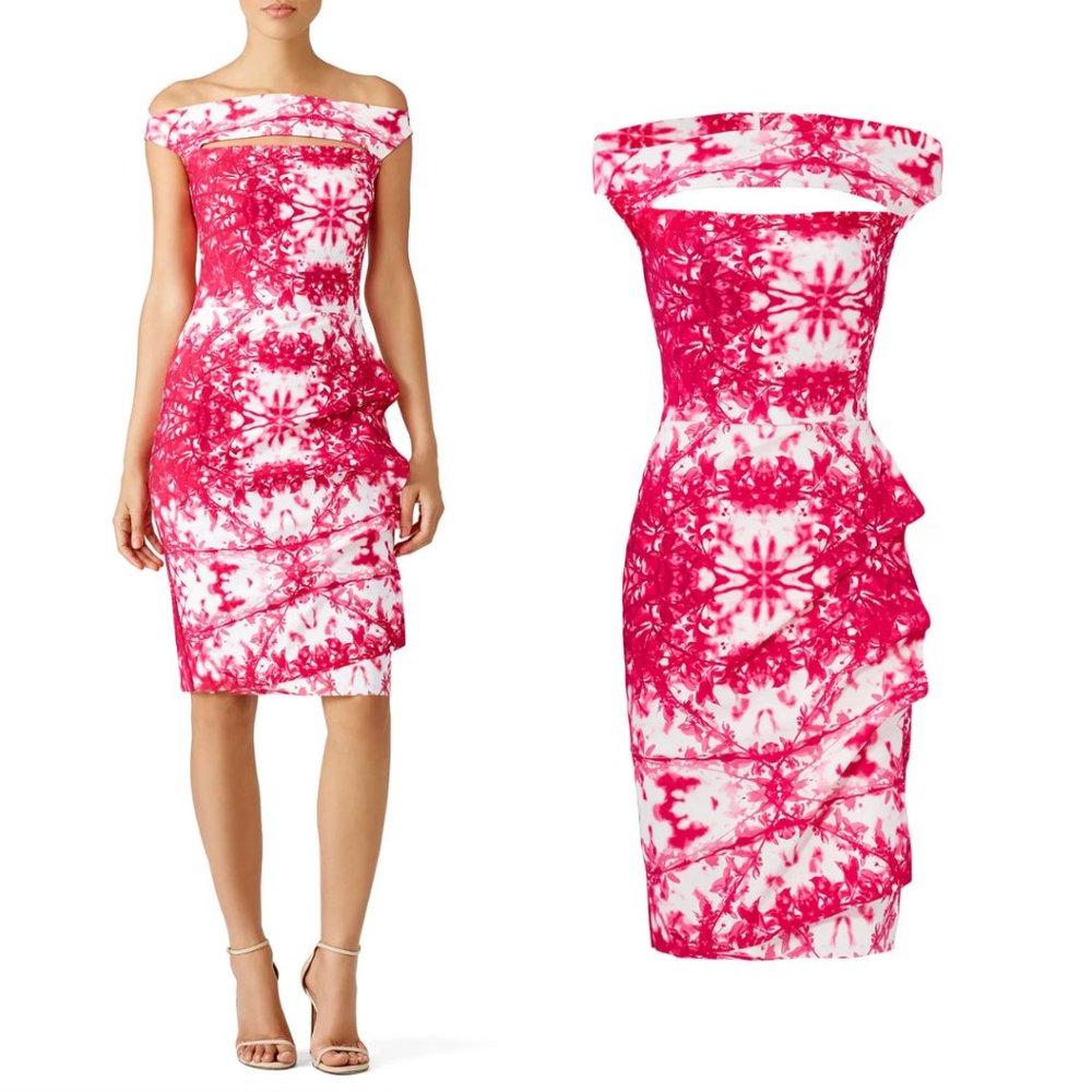 La Petite Robe di Chiara Boni Pink Melania Dress Cutout Off Shoulder Sheath